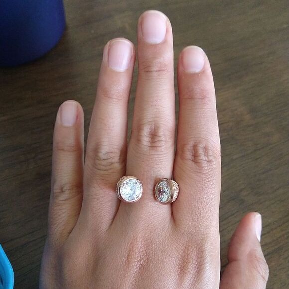CZ Wrap Ring Rose Gold size 8 - Picture 1 of 5